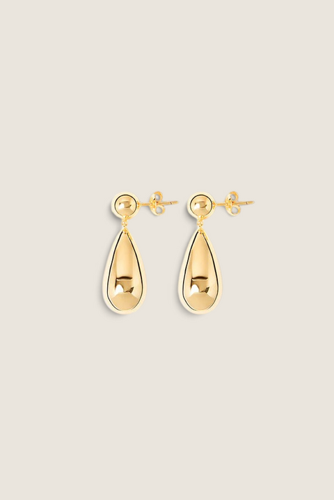 Bolina The Lola gold drop earrings with a polished finish and elegant teardrop silhouette.