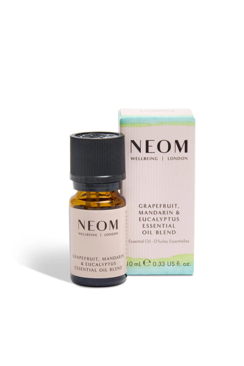 Bolina Neom 10ml essential oil blend with grapefruit, mandarin & eucalyptus for energy. Amber glass bottle with black cap.