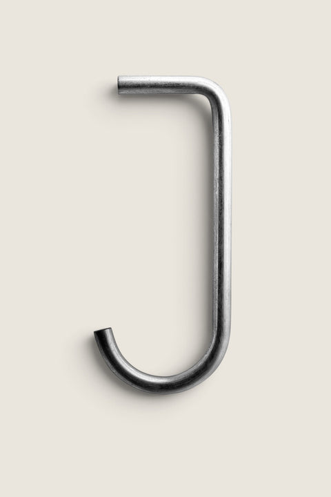 Bolina stainless steel J-hook for String System metal shelves, 8cm tall utility hook for storage and organization