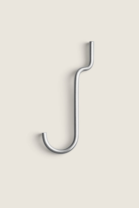 Bolina stainless steel vertical hook for outdoor shelving, designed for hanging garden and grill tools.