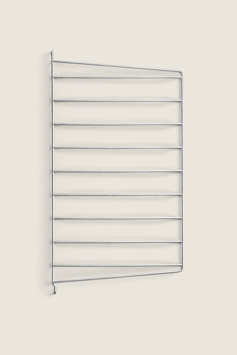 Bolina String outdoor wall panel in galvanized steel, 50x30 cm wire rack for modular shelving systems.