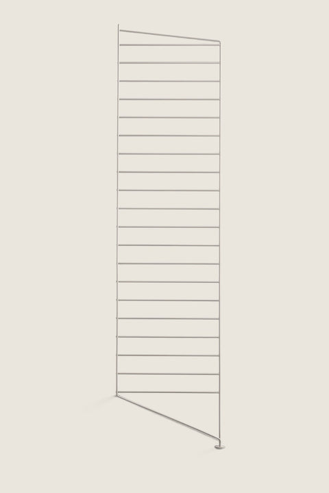 Bolina String System floor panel in beige powder-coated steel, 115cm high, for modular shelving units.