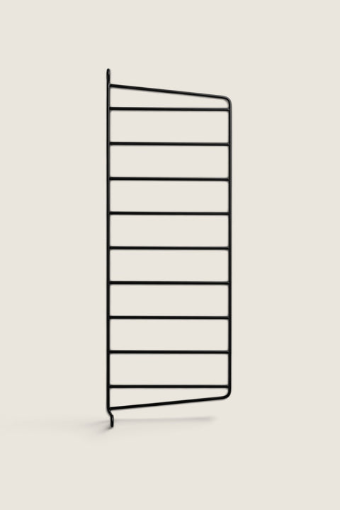 Bolina String System wall panel in black powder-coated steel, 50cm height, 20cm depth, set of two.