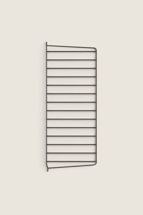 Bolina String System wall panel in dark brown, 75x30cm wire shelf side support for modular shelving units