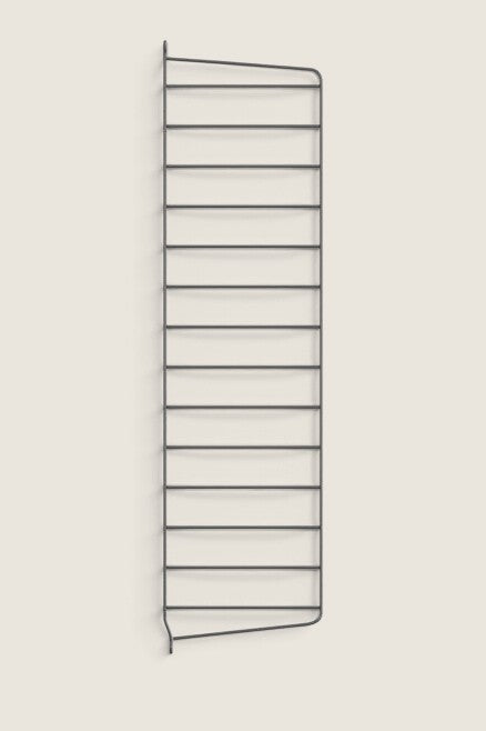 Bolina String System dark grey wall panel side support for modular shelving, 75cm height by 20cm depth