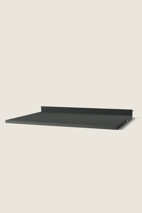 Bolina String System dark grey wooden work desk shelf measuring 78x58 cm for modular shelving units.