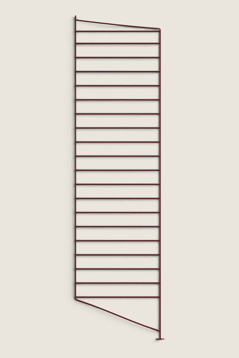 Bolina String System floor panel in dark red, 115cm tall with 30cm depth, featuring a minimalist wire frame design.