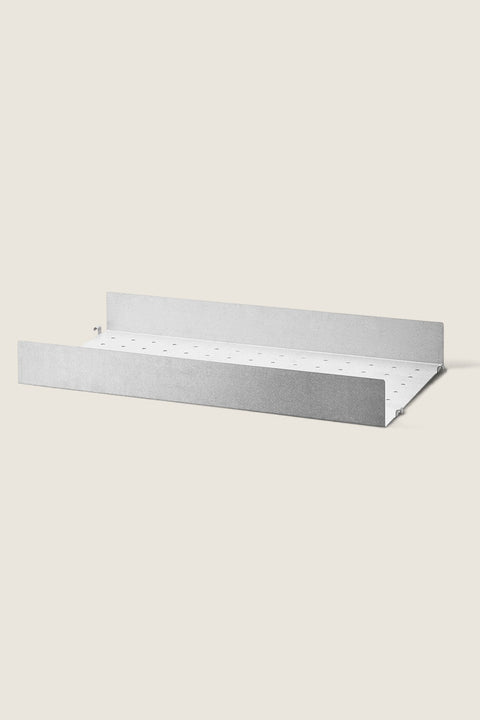 Bolina String System galvanized metal shelf with high edges for outdoor storage, 58x30 cm minimalist design