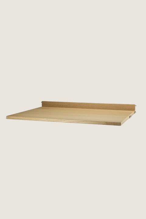 Bolina String System solid oak desk shelf measuring 78x58cm with a natural wood grain finish