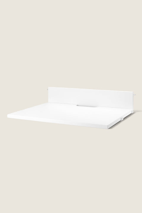 Bolina white String System media shelf with cable management slot for vinyl players or laptops