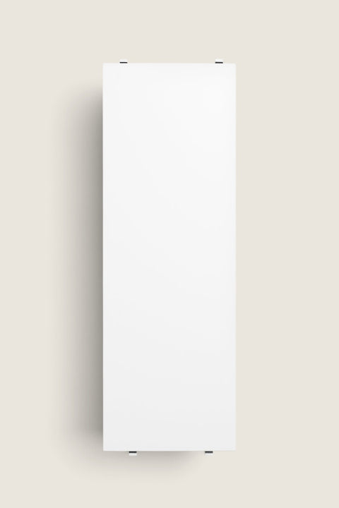 Bolina String System white lacquered MDF shelf plate, 58x20 cm, set of three for modular shelving units.