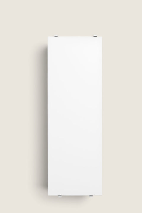 Bolina white String System shelf measuring 58x20cm, a minimalist and flexible wall storage component.