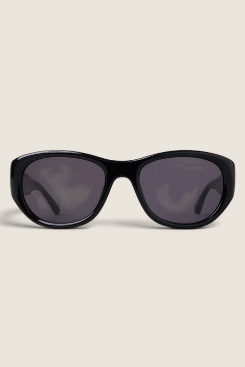 Bolina The Lee black oversized round sunglasses with thick frames and a retro-inspired design.