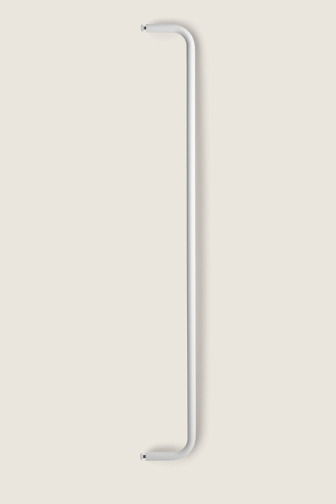 Bolina white powder-coated steel clothes rail for String System shelving, 78cm wide for hanging storage.