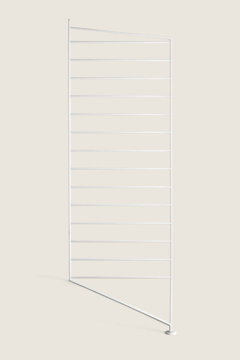 Bolina white powder-coated steel floor panel for String shelving system, 85cm high and 30cm deep.