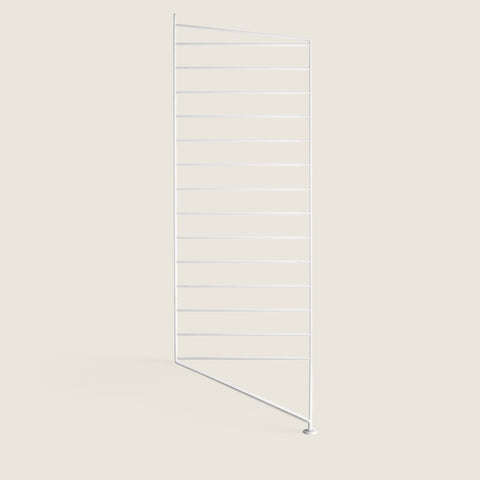 Bolina white powder-coated steel floor-standing shelf side panel for String shelving system, 85cm height
