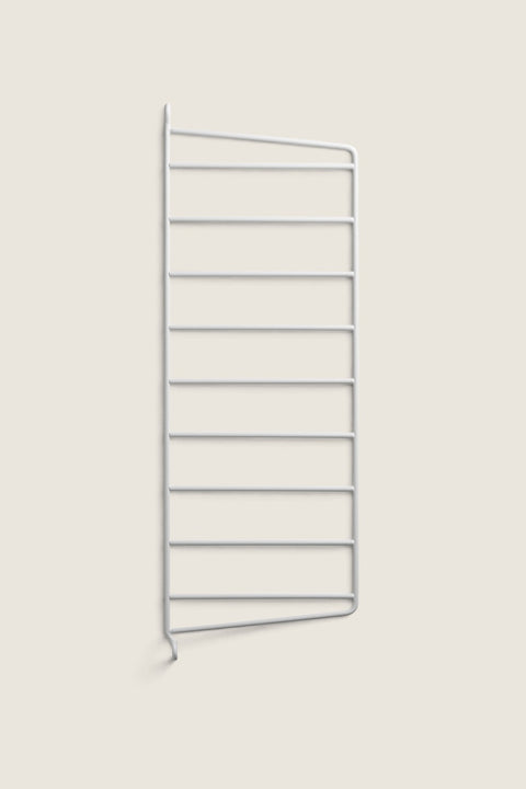 Bolina white powder-coated steel wall panel for String shelving system, 50cm high and 20cm deep