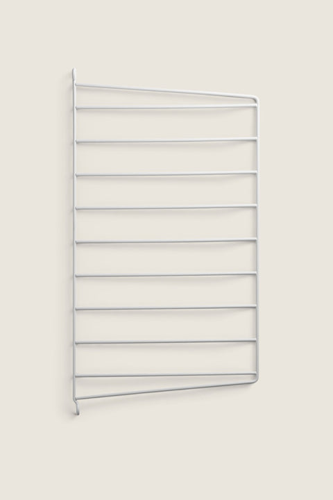 Bolina white powder-coated steel wall panel for String shelving system, 50cm height and 30cm depth.