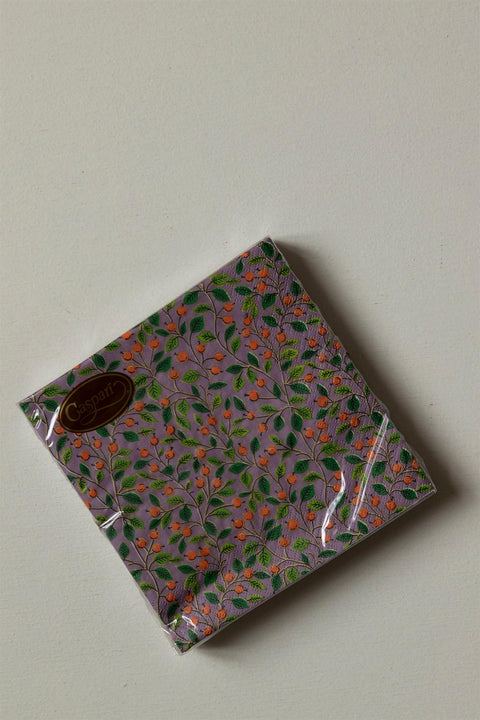 Servietter - Berries and Leaves Soft Plum