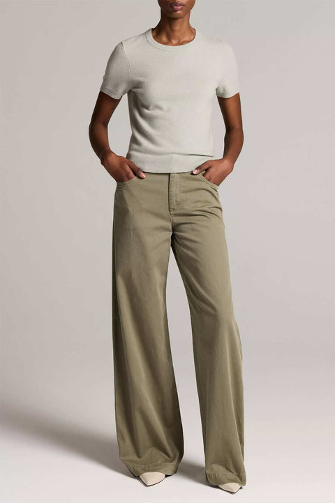 Genser - Relaxed S/S Crew Wool/Cashmere Stone Sage