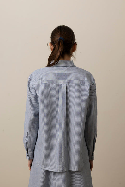 Skjorte - Paulina Shirt Striped Mix Blue Boy