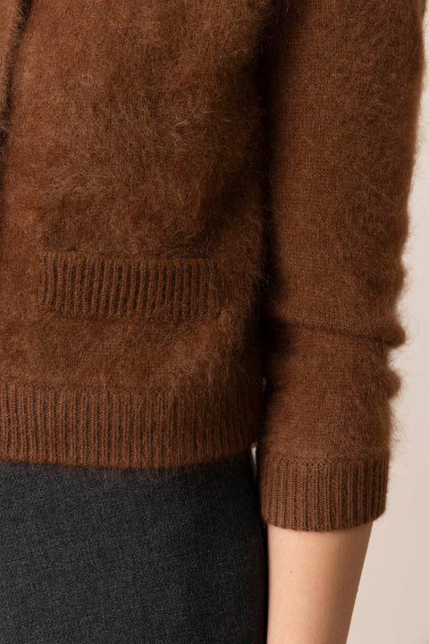 Cardigan - Fluffy Statements Coffee