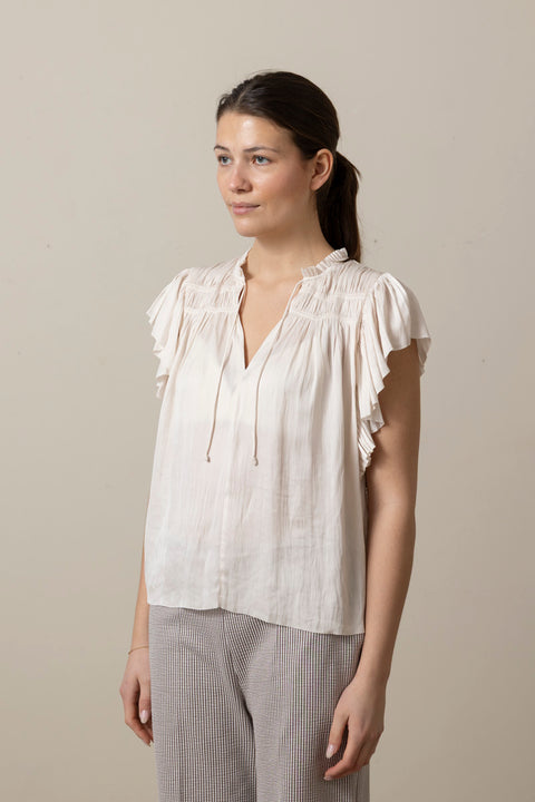 Topp - Agosta Flutter Sleeve Top Cowrie
