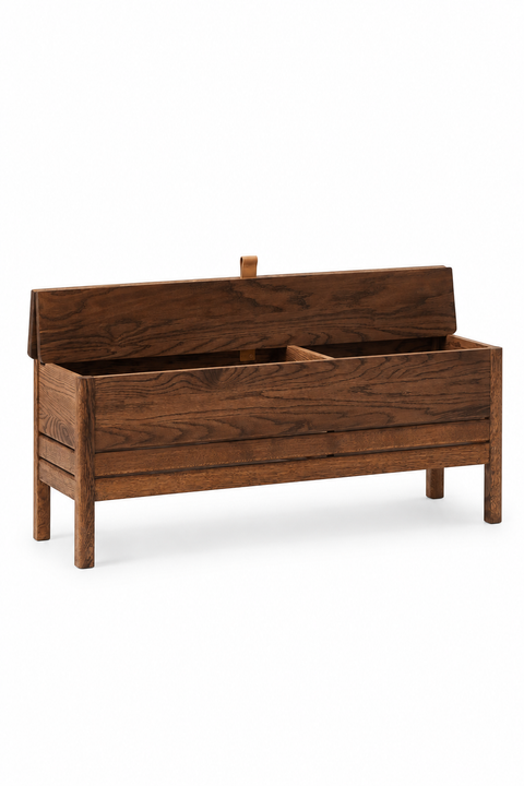 Benk - A Line Storage Bench 111 Røkt Eik