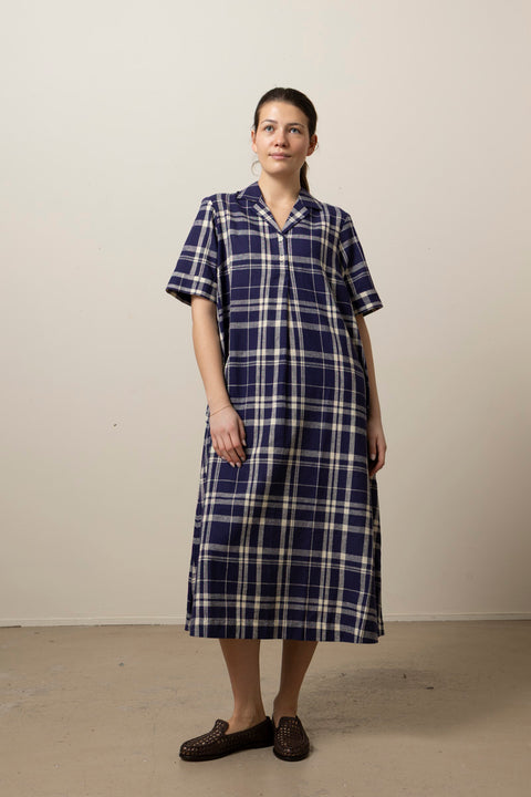 Kjole - Check Swing Dress Blue/Soya