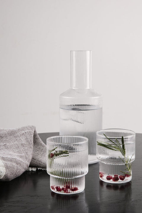 Karaffel - Glass Ripple Carafe Clear