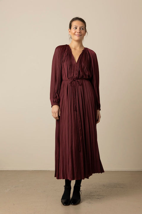 Kjole - Alexia Pleated Long Sleeve Dress