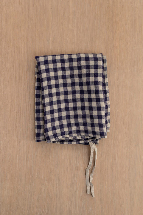 Kjøkkenhåndkle - Flax/Navy Gingham