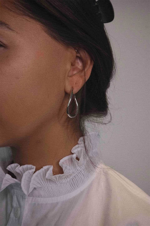 Øredobber - Thorn Hoop Oval Silver