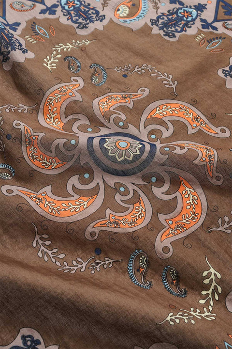 Skjerf - Pippa Scarf Brown Paisley Print
