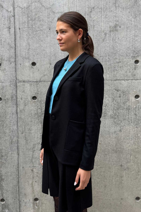 Blazer - Stand Up Collar Merino Black