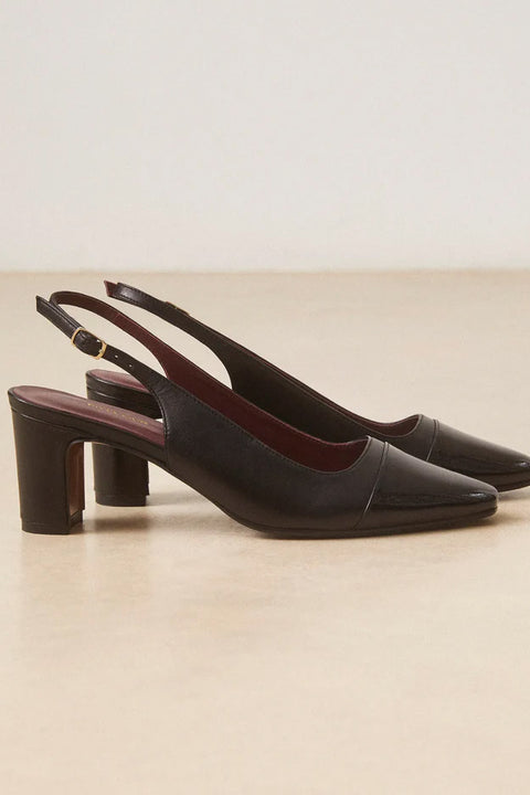Sko - Slingbacks NO529 Cuir Nappa Noir