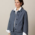 Jakke - Hickory Stripe Ecru/Indigo