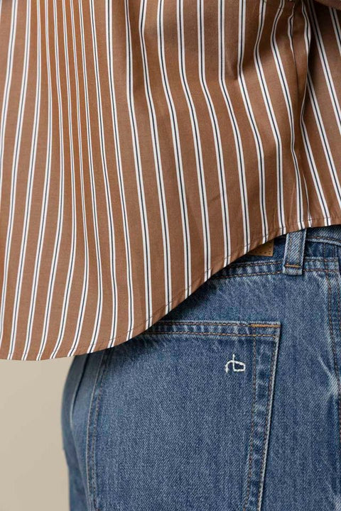 Skjorte - Marin Cropped Striped Shirt
