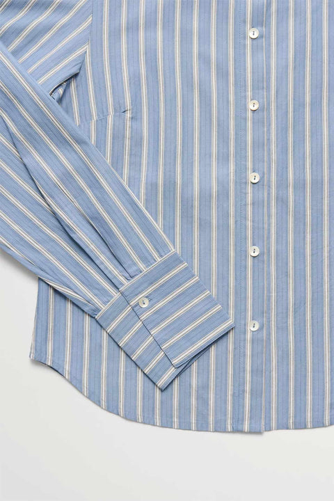 Skjorte - Fauna Shirt Blue/Black/White Stripe
