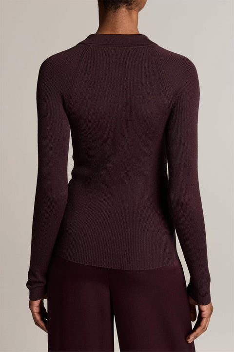 Genser - Ribbed Raglan Polo Blackberry