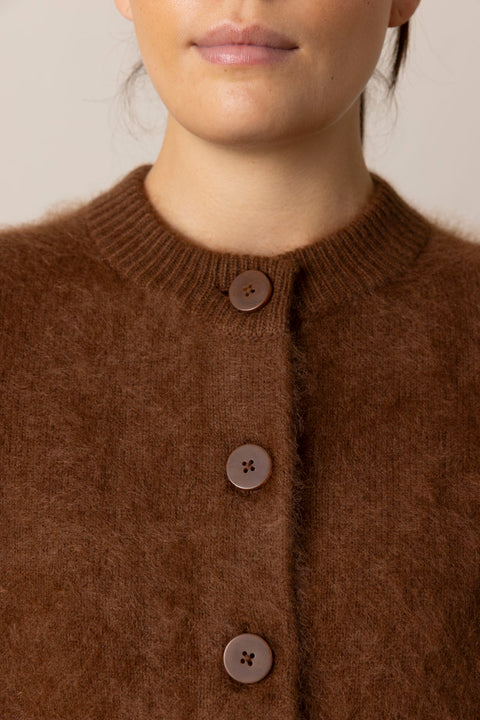 Cardigan - Fluffy Statements Coffee