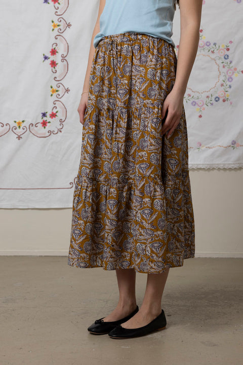Skjørt - Nessa Cotton Midi Skirt Fennel Blossom