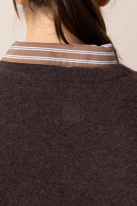 Genser - V-Neck Oversized Cocoa