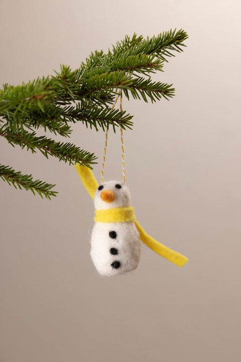 Juletrepynt - Merry & Bright Snowman Yellow