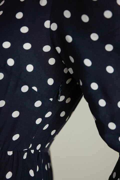 Kjole - Kristen Bohemia Spot Deep Navy