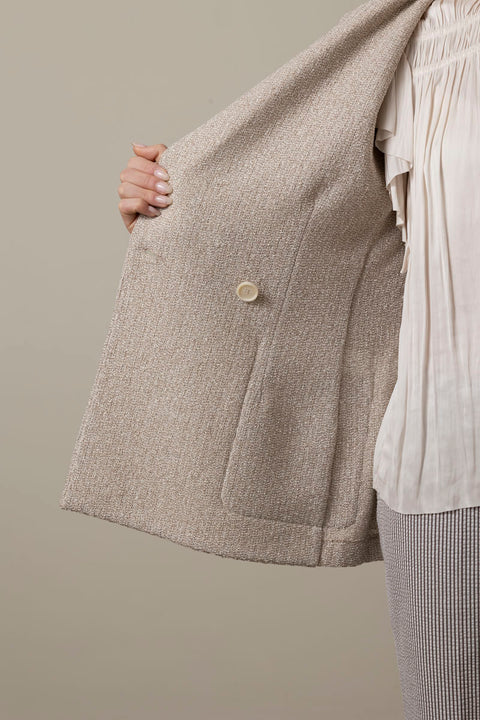 Blazer - Shoulder Pads Bicolour Frisé White/Beige