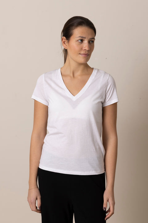 T-Skjorte - Essential V-Neck Optic White