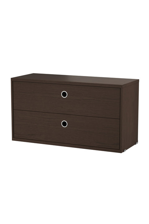 Skuffeseksjon - 2 Skuffer 78x30x42 Mørk Eik