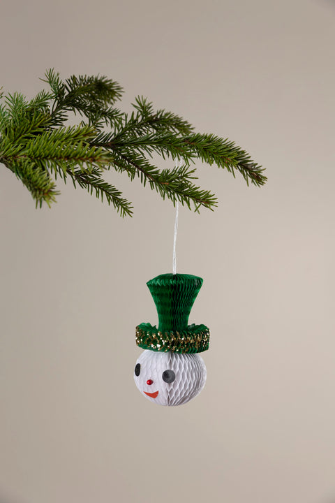 Juletrepynt - Snømann Honeycomb Grønn