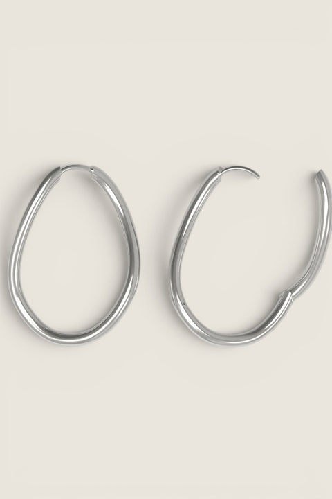 Øredobber - Thorn Hoop Oval Silver